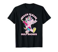 Beach Please Gulf Shores Alabama Divertente Unicorno Vacanza Maglietta