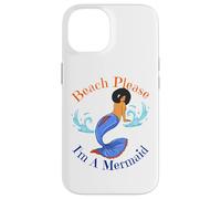 Beach Please I'm A Mermaid Funny Black Sirene Donne Ragazze Custodia per iPhone 14