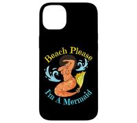 Beach Please I'm A Mermaid Funny Black Sirene Donne Ragazze Custodia per iPhone 14 Plus