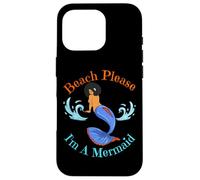 Beach Please I'm A Mermaid Funny Black Sirene Donne Ragazze Custodia per iPhone 16 Pro