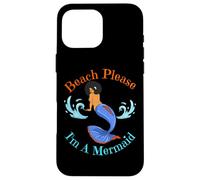 Beach Please I'm A Mermaid Funny Black Sirene Donne Ragazze Custodia per iPhone 16 Pro Max