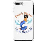 Beach Please I'm A Mermaid Funny Black Sirene Donne Ragazze Custodia per iPhone 7 Plus/8 Plus