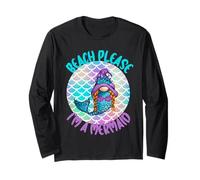 Beach Please I'm A Mermaid GNOME Tropical Summer Ocean Maglia a Manica