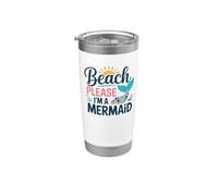 Beach Please Mermaid Estetica Bicchiere termico in acciaio inox doppia parete