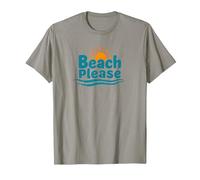 Beach Please: Soleggiate Vibrazioni costiere per Gli Amanti dell'Estate Maglietta, Uomo, Ardesia, S