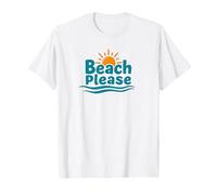 Beach Please: Soleggiate Vibrazioni costiere per Gli Amanti dell'Estate Maglietta, Uomo, Bianco, 6XL