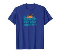 Beach Please: Soleggiate Vibrazioni costiere per Gli Amanti dell'Estate Maglietta, Uomo, Blu Reale, XL