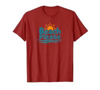 Beach Please: Soleggiate Vibrazioni costiere per Gli Amanti dell'Estate Maglietta, Uomo, Mirtillo Rosso, 3XL