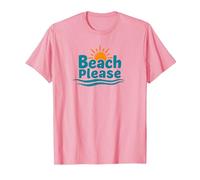 Beach Please: Soleggiate Vibrazioni costiere per Gli Amanti dell'Estate Maglietta, Uomo, Rosa, XL