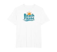 Beach Please: Soleggiate Vibrazioni costiere per Gli Amanti dell'Estate Maglietta, Uomo Taglie Grandi, Bianco, 4X Tall