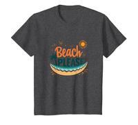 Beach Please: Tropical Summer Vibes Grafica, hawaiani Maglietta, Bambini, Grigio Scuro, 4 Anni