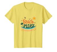 Beach Please: Tropical Summer Vibes Grafica, hawaiani Maglietta, Bambini, Limone, 2 Anni