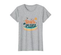 Beach Please: Tropical Summer Vibes Grafica, hawaiani Maglietta, Donna, Grigio Melange, S