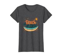 Beach Please: Tropical Summer Vibes Grafica, hawaiani Maglietta, Donna, Grigio Scuro, S