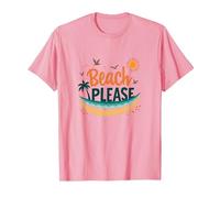 Beach Please: Tropical Summer Vibes Grafica, hawaiani Maglietta, Uomo, Rosa, XL