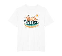 Beach Please: Tropical Summer Vibes Grafica, hawaiani Maglietta, Uomo Taglie Grandi, Bianco, 4X Tall