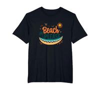 Beach Please: Tropical Summer Vibes Grafica, hawaiani Maglietta, Uomo Taglie Grandi, Nero, 2X Tall