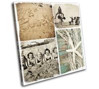 Beach Retro Life Vintage SINGLE TELA parete arte foto stampa