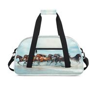 Beach Run Horses borsone per donne uomini bambini ragazze ragazzi durante la notte Weekender borsa da viaggio 24L sport palestra borsone pratica tote borsa da trasporto, Colore, 24 L, Organizer per