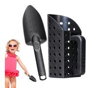 Beach Sand Scoop - Heavy Duty Sand Sifter for Metal Detecting, Ergonomic Handle with Finger Grip, Rust Proof Aluminum Alloy, Quick Clean Mesh Screen, Ideal for Treasure Hunting at Shorelines