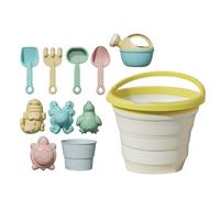 Beach Sand Toys, Sand Castle Play Set with Folding Fruit Bucket, Digging and Molding Game Kit for Kid Ages 3+, Outdoor Fun for Garden Camping Backyard Vacation Beaches Use 7.87x7.87in
