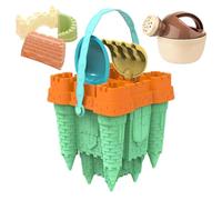 Beach Sand Toys sandcstle Building Kit Toy Set - Creative Play Backpack Carrier Seaside Activity Kids Travel Fun Organizer, Adventures Outdoor Learning Entertainment Gifting