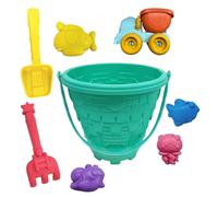 Beach Sand Toys set, Sturdy Beach Bucket Spade Set, 8.07x8.86x7.48 Inches Convenient Fun Portable Sandbox Castle Building Toys for toddler, Boys, Girls, and Families