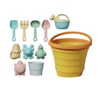Beach Sand Toys, Travel Sand Toys, Digging Game with Folding Fruit Bucket, Durable Outdoor Play Set for Kids Ages 3+, Portable Lightweight Tools for Beach Backyard Camping Swimming Pool Vac