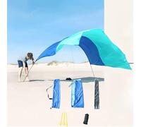 Beach Shelter, Beach Umbrella Anti-Ultraviolet, Camping Travel Awning, Beach Tent, Beach Sun Protection Tent with Sand And Aluminum Poles, Portable Bag