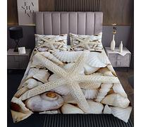 Beach Starfish Coverlet Set Ocean Marine Theme Copriletto trapuntato per e camera da letto Creature marine Shell trapuntato trapuntato trapunta hawaiana Sealife con 2 federe240x220cm