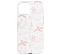 Beach Summer Pattern in Coral - Barca Palm Ombrello Bicicletta Custodia per iPhone 15