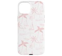 Beach Summer Pattern in Coral - Barca Palm Ombrello Bicicletta Custodia per iPhone 15 Plus
