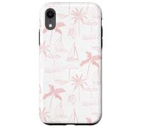 Beach Summer Pattern in Coral - Barca Palm Ombrello Bicicletta Custodia per iPhone XR