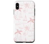 Beach Summer Pattern in Coral - Barca Palm Ombrello Bicicletta Custodia per iPhone XS Max