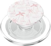Beach Summer Pattern in Coral - Barca Palm Ombrello Bicicletta PopSockets PopGrip per MagSafe