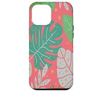 Beach Summer Tree Tropical Green and Pink Palm Leaves Design Custodia per iPhone 12 Pro Max