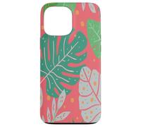 Beach Summer Tree Tropical Green and Pink Palm Leaves Design Custodia per iPhone 13 Pro Max