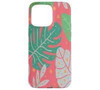 Beach Summer Tree Tropical Green and Pink Palm Leaves Design Custodia per iPhone 15 Pro Max