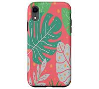 Beach Summer Tree Tropical Green and Pink Palm Leaves Design Custodia per iPhone XR