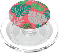 Beach Summer Tree Tropical Green and Pink Palm Leaves Design PopSockets PopGrip per MagSafe
