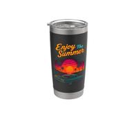 Beach Summer Vacation Sunset Bicchiere termico in acciaio inox doppia parete