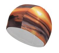 Beach Sunrise Cuffia da nuoto per adulti, donne e uomini, leggera ed elastica, cuffia da nuoto per piscina, spiaggia, nuoto sul giro, protezione per le orecchie dei capelli