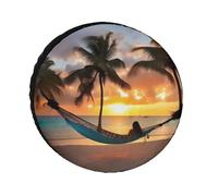 Beach Sunset - Copertura universale impermeabile per pneumatici da rimorchio, copertura per ruota di traino, camion, caravan, fuoristrada, 24-36 pollici (si adatta a