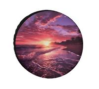 Beach Sunset Coperture per pneumatici impermeabili anti UV Copertura per pneumatici da 24 pollici per asse singolo per camper camion SUV rimorchio universale per tutte le stagioni