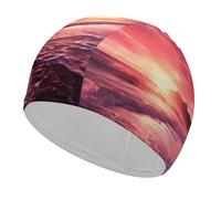 Beach Sunset, cuffia da nuoto per donne e uomini, resistente, antiscivolo, ad alta elasticità, per capelli lunghi e corti, trecce e dreadlock, mantiene i capelli asciutti