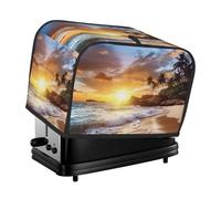 Beach Sunset Landscape Tostapane Copre 2 fette Copertura per macchina del pane Trapuntata Tostapane Copertura antipolvere Piccola Copertura lavabile per elettrodomestici Pane Protettivo per cucina