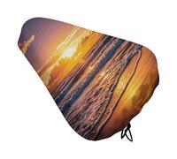Beach Sunset Waves - Coprisedile per bicicletta, imbottito, extra largo, per donne e uomini, comodo, impermeabile, con coulisse, adatto per strada, montagna, esercizio, spin