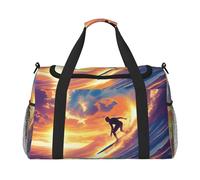 Beach Surf Ocean Waves - Borsone da viaggio impermeabile per sport, palestra e weekend, per uomini e donne, colore: blu