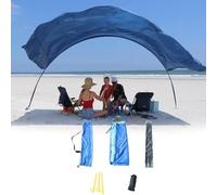 Beach Tent Sun Protection, Beach Parasol UV Protection, Sun Canopy Awning for Camping Trips, Beach Tent Sun Protection Beach Shelter with Sand And Aluminium Poles