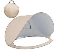 Beach Tent - UV Ray Sun Shelter Shade Protection Canopy, Automatic Setup Mechanism Frame, 200x120x100cm Expanded Size Fit, Silver Coated 180T Polyester Weatherproof Fabric - for 2-3 Person Outd